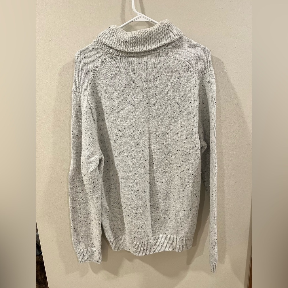 Chaps Large Shawl Neck Speckled Knit Sweater - Picture 3 of 8